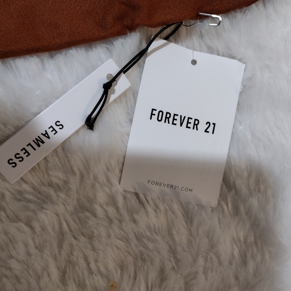 3 piece Forever 21 Bodysuits/ Apple Green-Burgundy-Copper Brown/ SZ M and L/ NWT - Picture 11 of 11